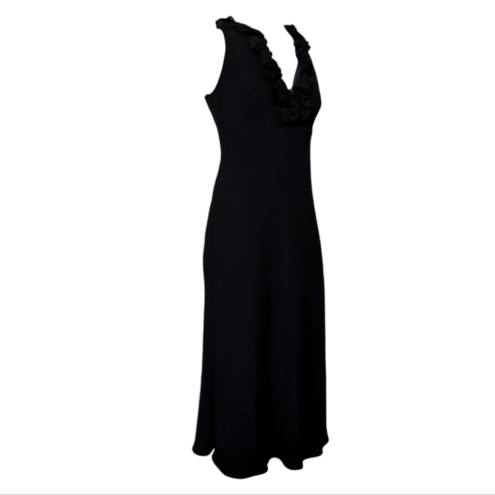 Jones New York tea length cocktail dress in black, ladies size 6, vintage